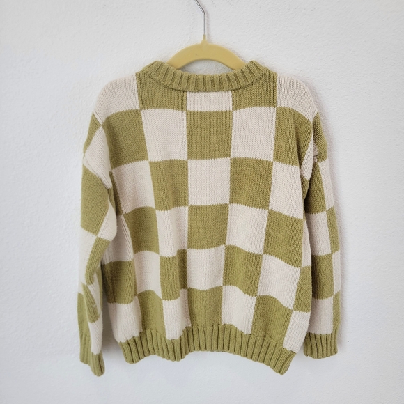 Green and Cream 100% Cotton Sweater - Little Co. Size 5T - Picture 3 of 4
